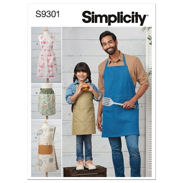 Köksförkläde Simplicity - SS9301A - Förkläde Undefined Tablier A XL, Vit
