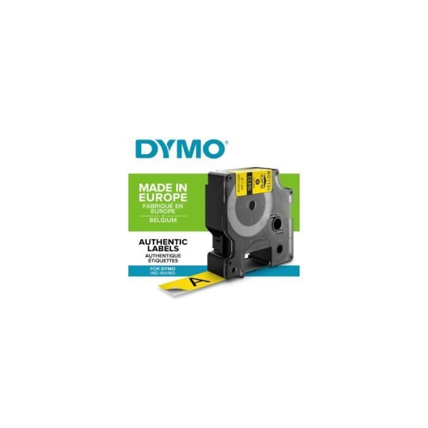 DYMO Rhino - Industriella vinyletiketter 19 mm x 5,5 m - Svart på gult