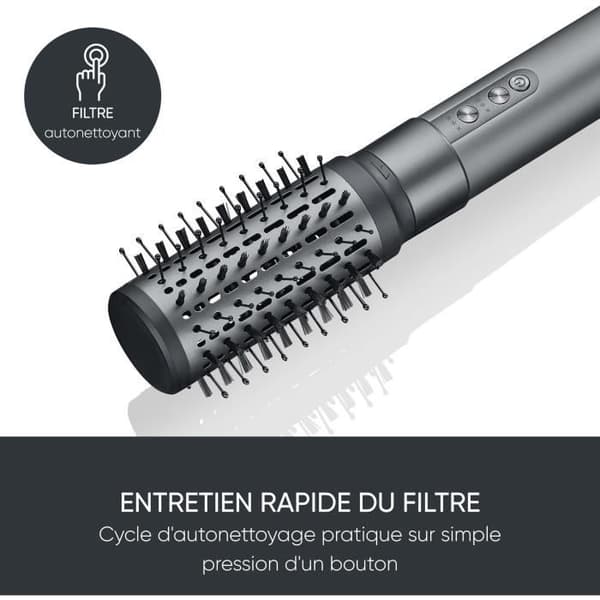 Ionic styling brush - SEVERIN - 5-in-1 multistyler - Powerful BLDC motor - 5 attachments - 1500 W - Grå och svart Grå