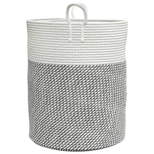 Förvaringskorg - vidaXL - Bomull - Grå/Vit - Fällbar - Modern design grå vit