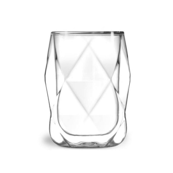 Dubbelväggigt glas - Vialli Design - GEO - 350ml - 2-pack - Transparent Transparent