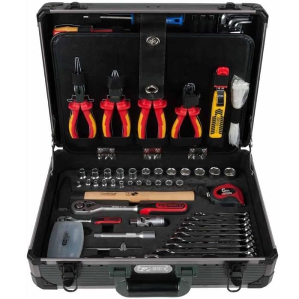 KS TOOLS 128 st 1/4" + 1/2" Elektrikerverktygssats - Svart - Tångsats - Elskydd