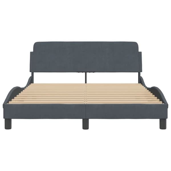 vidaXL Dover sängram mörkgrå 120x200 cm sammet 373153