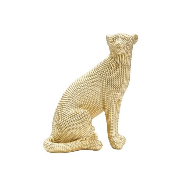 Dekorativ Statuett i Resin "Leopard" 29cm Guld guld-