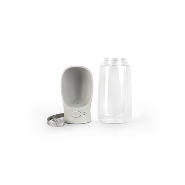 Lionto - WF00846 - 500ml Bärbar Vattenskål för Hundar, Spillfri för Resor, Grå