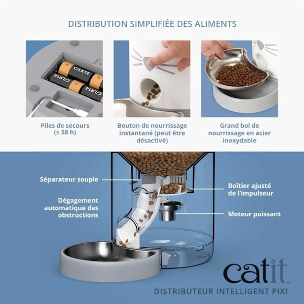 CATIT - PIXI Connected kibble dispenser för katter - 1,2 kg (styrs av en app)