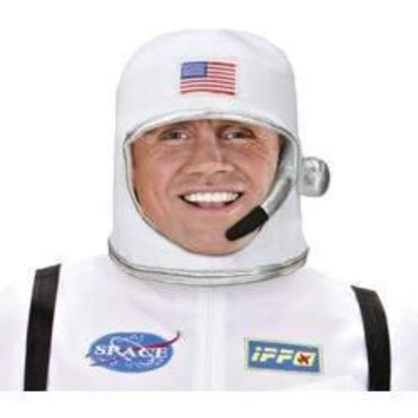 Kostym - WIDMANN - Astronauthjälm i tyg - Vit - Vuxen - Falsk mikrofon Vit