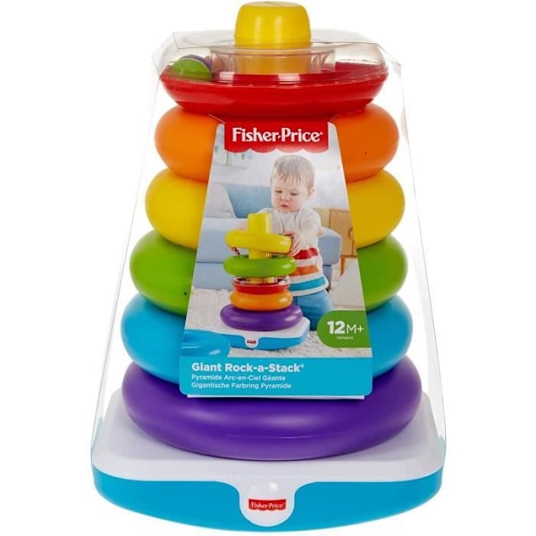 Fisher-Price - Giant Rainbow Pyramid - Early Learning Toy - Från 12 månader GJW15 Flerfärgad