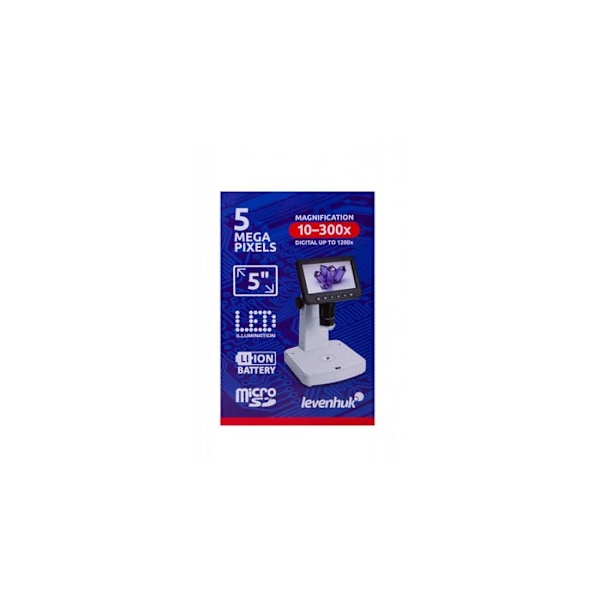 Levenhuk DTX 700 LCD digitalmikroskop - 1200x zoom - LED - 5 MP - Svart/Vit