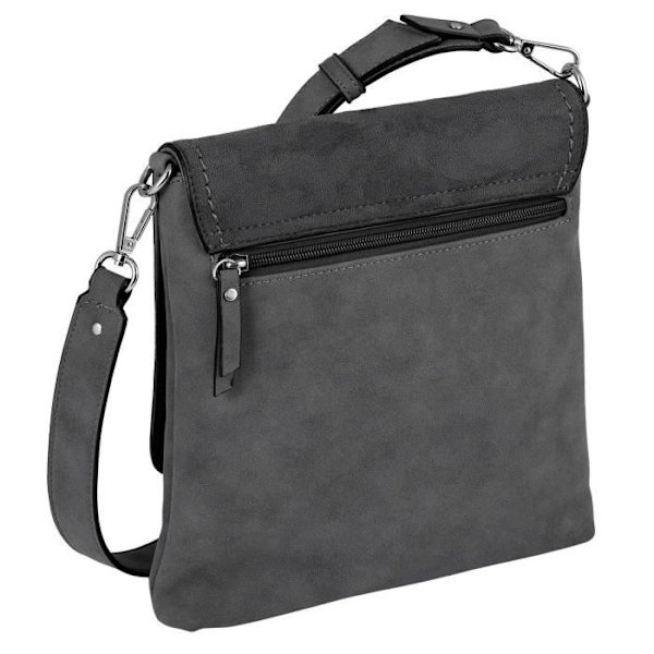 Axelväska - TOM TAILOR - Firenze Flapbag M - Grå - 23x25x4 cm - 100% polyuretan Grå