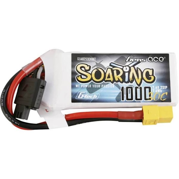 Gens ace Batteripaket (LiPo) 7,4 V 1000 mAh Antal celler: 2 30 C block XT60