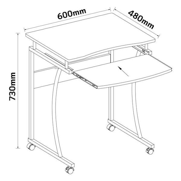 Podium - presentationsbord Techly - 363678 - Svart skrivbord 58 cm x 48 cm