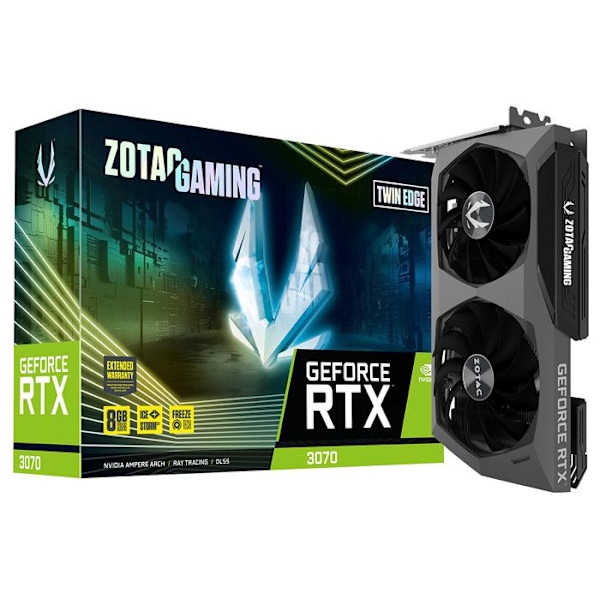 Grafikkort - ZOTAC GAMING - GeForce RTX 3070 Twin Edge LHR - 8 GB GDDR6 - NVIDIA Ampere-arkitektur Svart