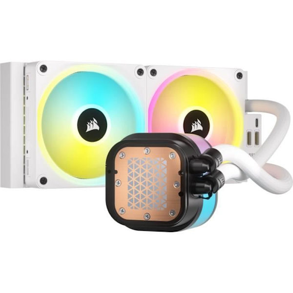 Komplett vattenkylning - CORSAIR - iCUE LINK H100i RGB White AIO - CPU-kylning - 240 mm