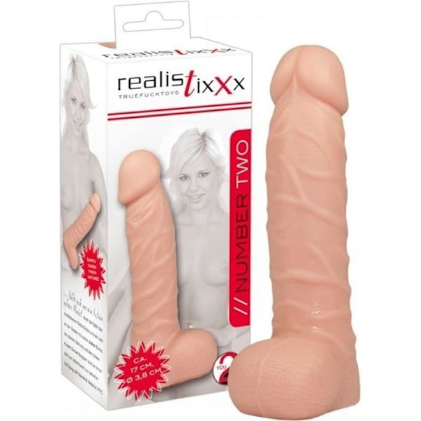 Realistixxx dildo med testiklar - 17cm