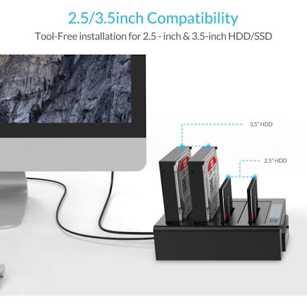 ORICO Externt Kabinet för Hårddisk 6648US3-C USB 3.0 & Klona