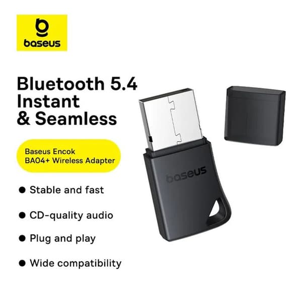 Wifi-adapter USB - BASEUS - Encok BA04+ - Bluetooth 5.4 - Svart
