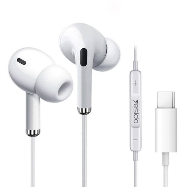 Hörlurar - Yesido - YH35 - Typ C - In-ear - Svettresistent Vit
