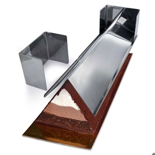 Vedform - Rostfritt stål - 31x10 cm - Triangulär - Värmebeständig - Grå färg Grå