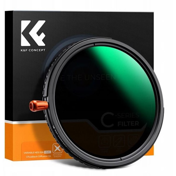 K-f Hybridfilter 3 i 1 43 mm, fader 43 mm ND2-32 + komplett filter + svart diffusor 1/4 / KF01.2060