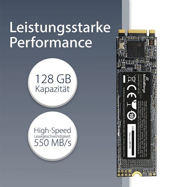 Diske SSD M.2 - MEDIARANGE - MR1021 - 128 Go - SATA III - 3D TLC NAND