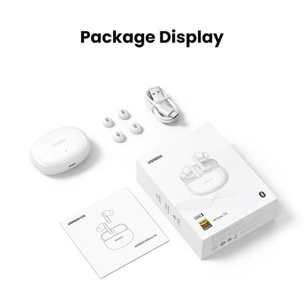Hörlurar - Ugreen - WS200 - Bluetooth - In-ear - ANC vit Vit