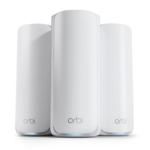 WiFi 7 Mesh-system - NETGEAR - Orbi RBE873 - Router + 2 satelliter - Täckning 600 m² - 150 enheter