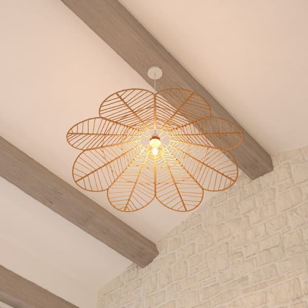 Hänglampa "Folk" i metall D98cm beige