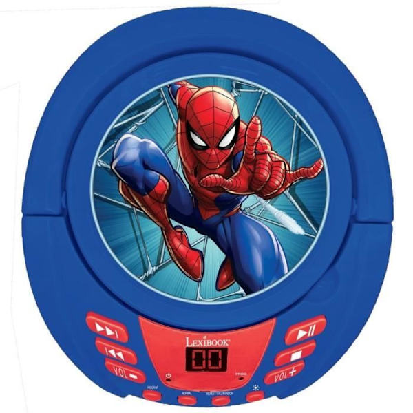 Spider-Man Bluetooth CD-spelare med ljuseffekter Blå