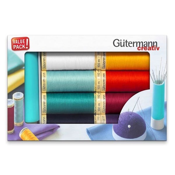 Modespel - sömnad - styling Gutermann - 734572 - PRYM Set med 8 trådrullar för att sy allt 100 m