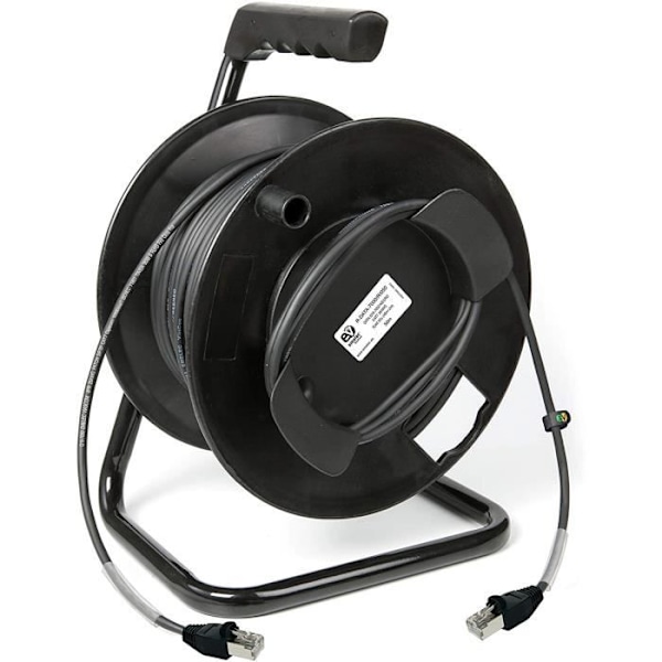 Emelec VíasCom -50m Datakabel CAT7 S/FTP BC 4x2x26AWG monterad på fästen med RJ45 50 - Mjuk PVC - Svart -