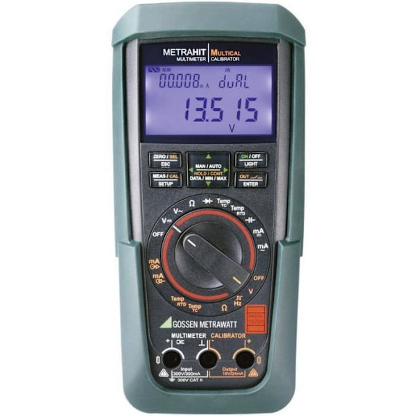 Gossen Metrawatt METRAHIT MULTICAL kalibrerad kalibrator (DAkkS) för spänning, ström, temperatur 2x LR6 batteri (AA)
