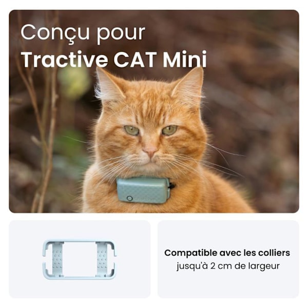 Tractive - TRCAT5CMMT - 2 styva fästen för GPS-halsband Cat Mini för att ge sig ut på äventyr i säkerhet
