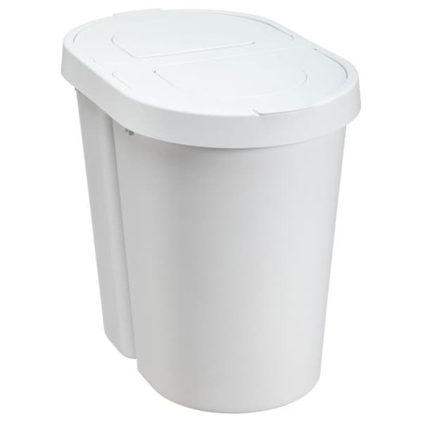 Poubelle Plast Team, nedfällbart lock, dubbel, vit, 2 x 25 l, Seattle Swing Vit