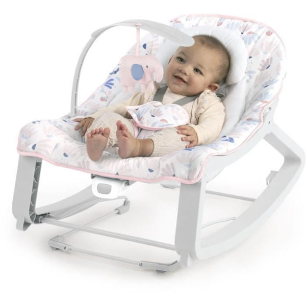 INGENUITY Bouncer Keep Cozy - 3 i 1 - 53 x 65 x 51 cm - Grå och rosa - Från födseln rosa