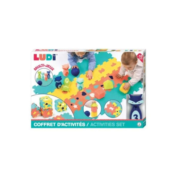 LUDI - ACTIVITY BOX Mattor, käglor och Former - Från 10 månader Flerfärgad