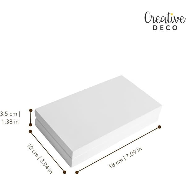 Förvaringslåda för pennor - CREATIVE DECO - Creative Deco - Furu - Magnetlock - Vit 18x10x3,5 cm Vit