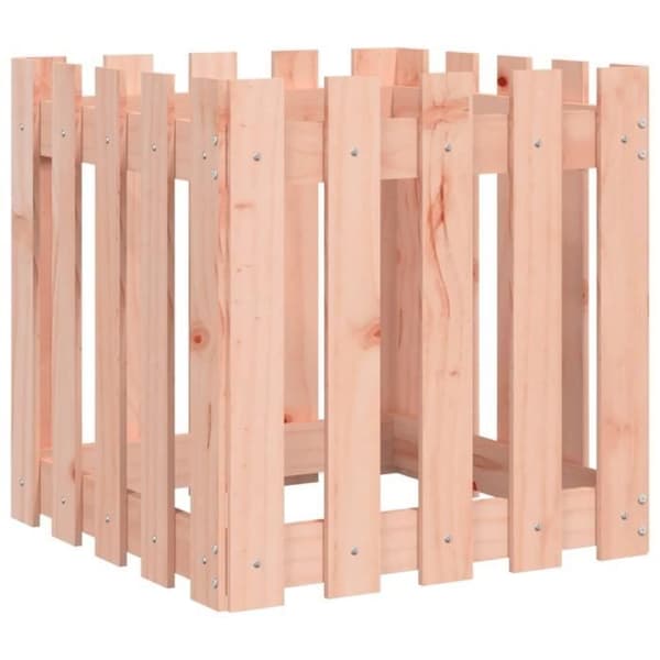 vidaXL planteringskar med staketdesign 50x50x50 cm Solid Douglas 832455