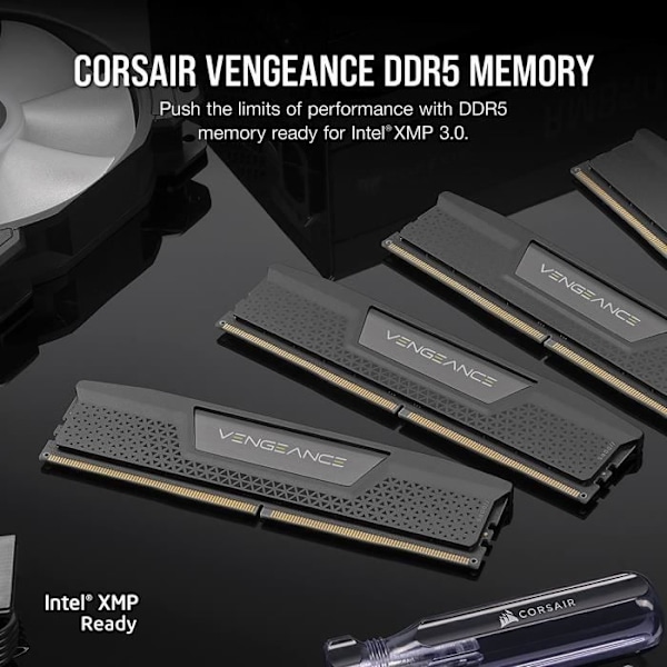 RAM-minne - CORSAIR - Vengeance DDR5 RAM 32GB (2x16GB) 5600MHz CL40 Intel XMP Kompatibel iCUE - Svart