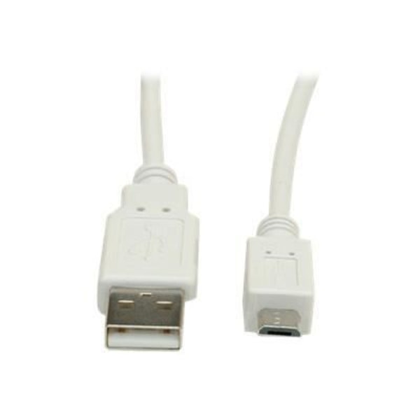 USB2.0 VALUE-kabel - A-MICROB - M/M - 1,8m - Vit - Skärmad