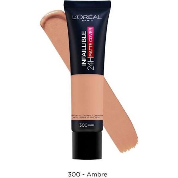 L'Oréal Paris Infallible 24H Matt Cover Mattifying/Lightweight High Coverage Foundation 300 Amber kastanj