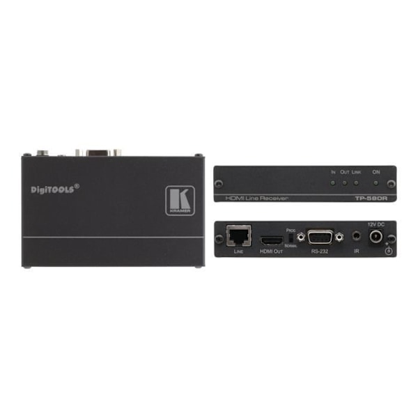 Kramer DigiTOOLS TP-580R Video-Audio-Infrared-Serial Extender upp till 70m 1U