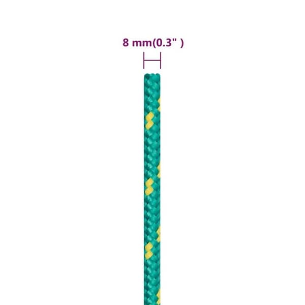 152713 vidaXL Båtrep Grön 8 mm 25 m Polypropen Grön