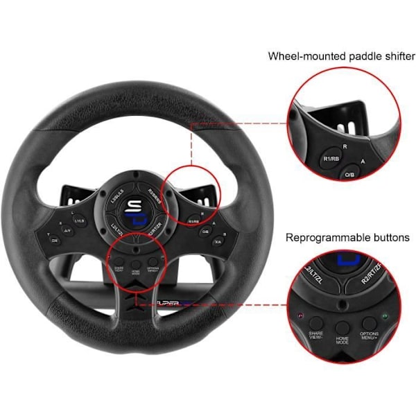 Tävla ratt - SUPERDRIVE - SV450 - Med pedal - Växelpaddlar - Multi-plattformar