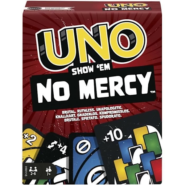 Mattel Games - UNO No Mercy - Kortspel för hela familjen Flerfärgad