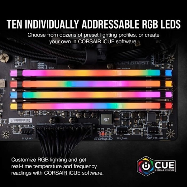 RAM-minne - CORSAIR - Vengeance RGB Pro Series DDR4 - 16GB 2x8GB DIMM - 3200 MHz - CL16 - 1,35V - Svart