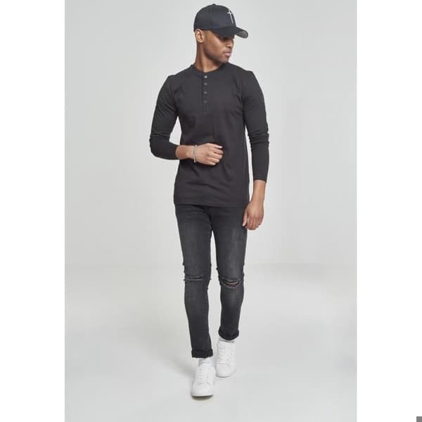 T-shirt Urban Classic basic henley - svart svart XL
