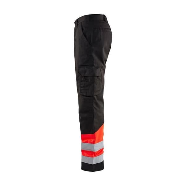 Högsynlighetsarbetsbyxor Blaklader svart/fluorescerande röd 62