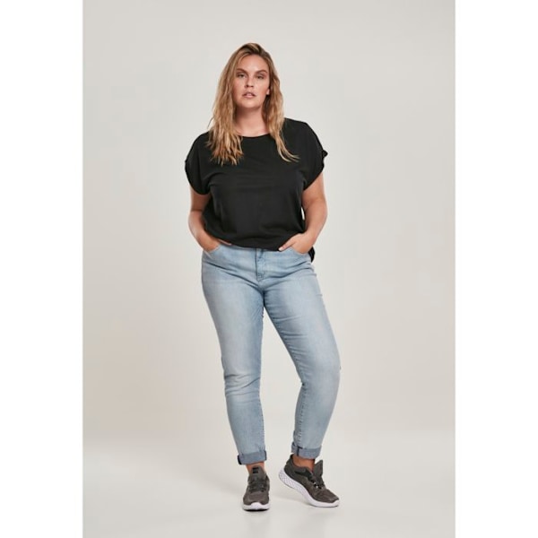 T-shirt dam - Urban Classic - Utvidet modell - 100% økologisk bomull - Korte ermer - Farge svart svart S