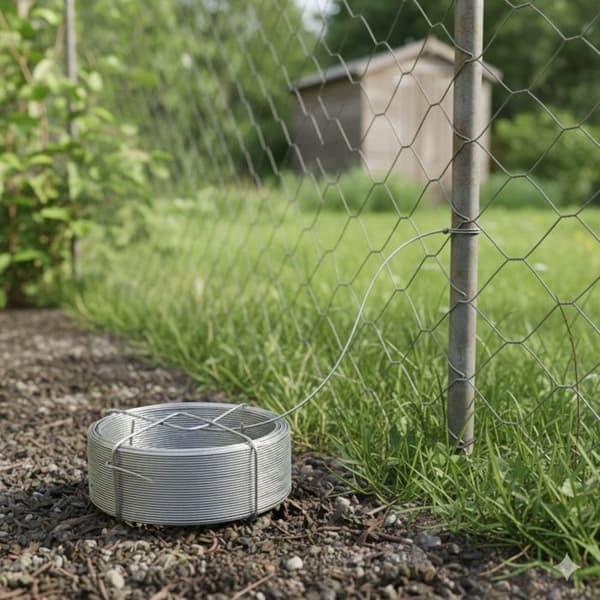 Multifunktionell rulle av galvaniserad järntråd 50 m - diameter 0,11 cm - aluminiumgrå Grå